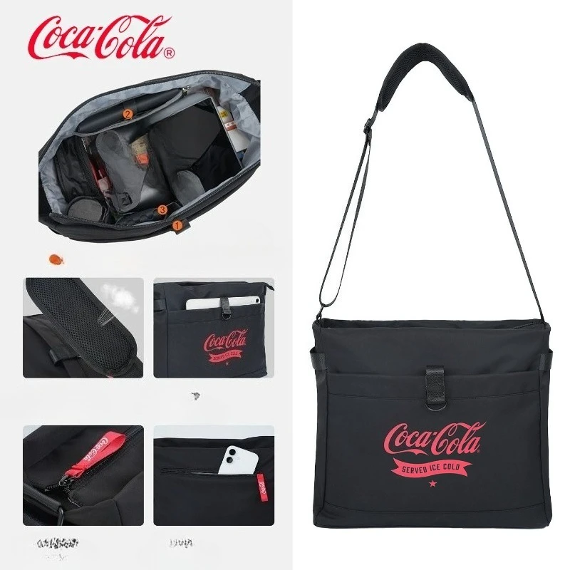 2026 New Cola Letter Pattern Messenger Bag Water Resistant Large Capacity Crossbody Shoulder Bag Casual Commute Travel Sling Bag