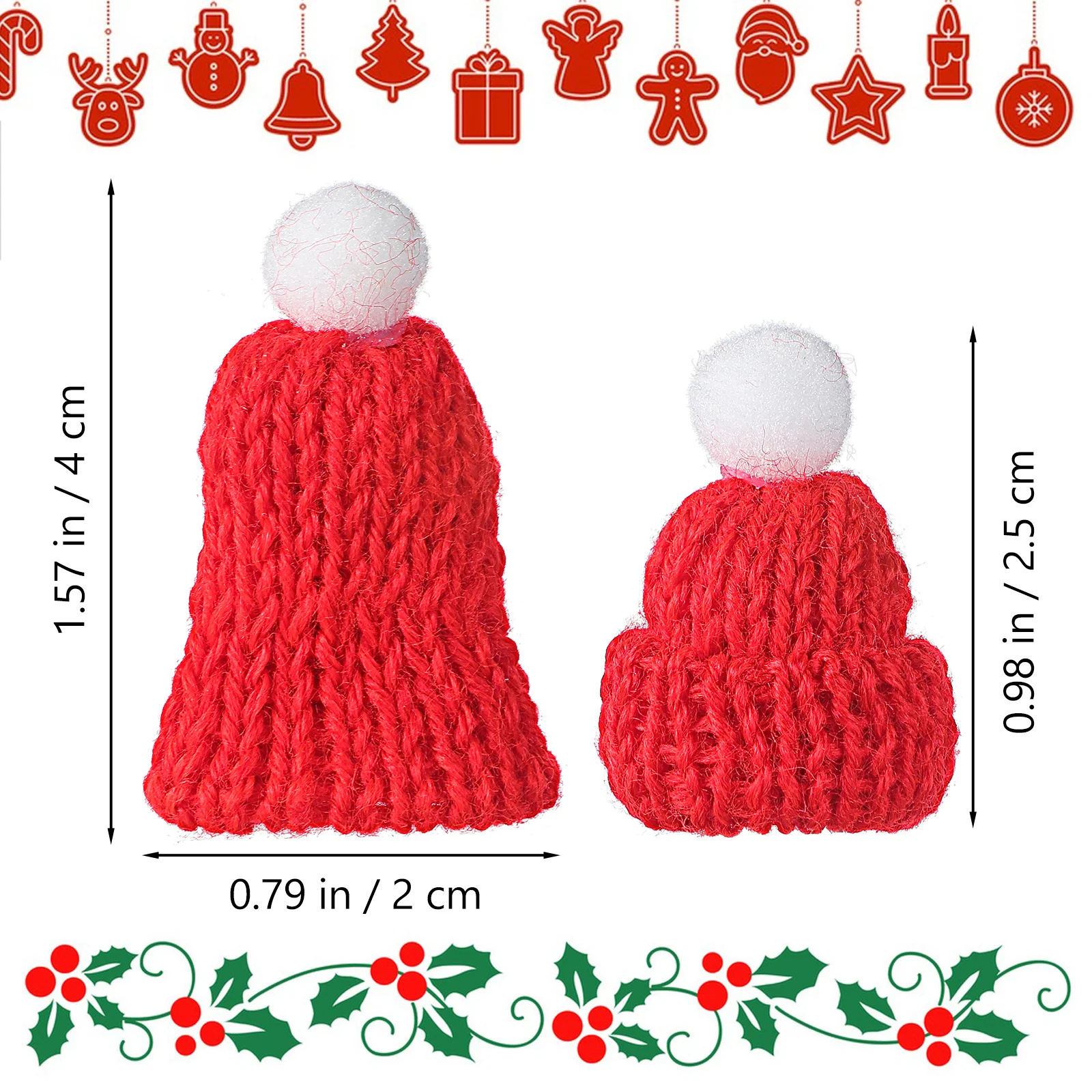 10pcs Christmas Accessories Knitted Santa Cap Diy Handmade Christmas Party Favors Party Favors Holiday Decoration Gift Dark Blue