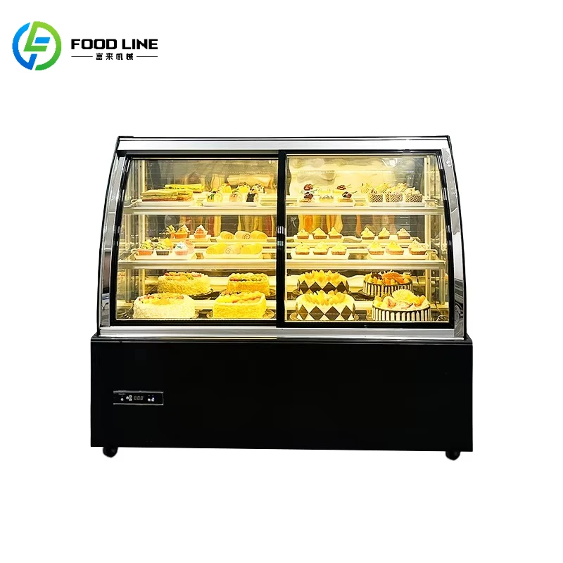 

Floor Type White Right Angle Air Cooled Cake Cabinet Commercial Refrigerated Display for Cake Shop with Glass Door
