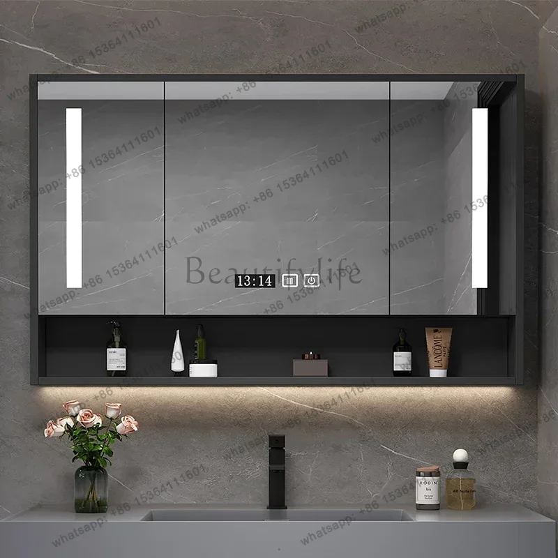 Smart Bathroom Mirror Cabinet Storage Defogging Bathroom Makeup Mirror Cabinet Simple Home Furniture