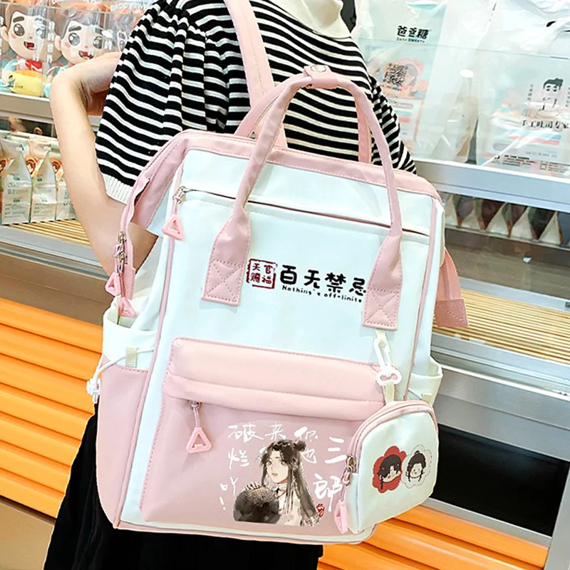 Black Pink Purple,Heaven officials blessing,Tian Guan Ci Fu,Anime Messenger Crossbody Shoulder Bags For School Girls