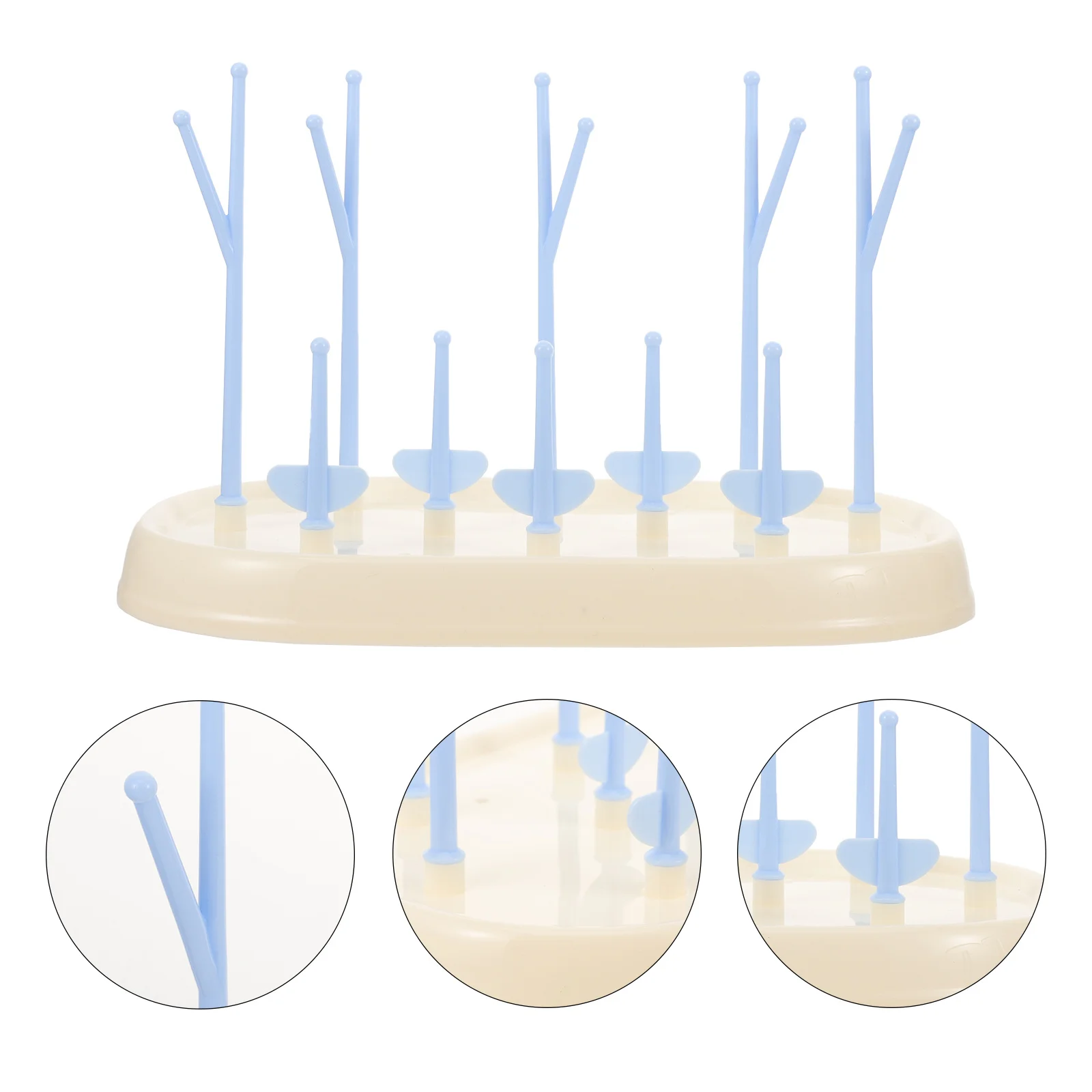 رف تجفيف زجاجات الأطفال أوتاد قابلة للفصل يحمل 8 زجاجات منظم تجفيف صينية تخزين مجفف زجاجات الأطفال حامل أكواب امتصاص سهل #2