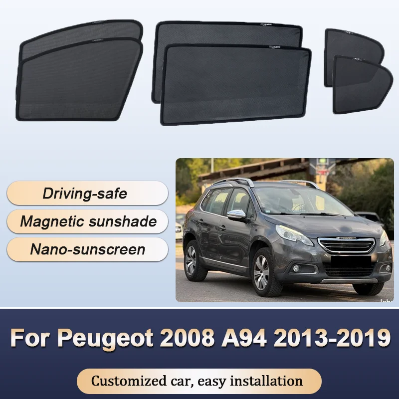 

Sun Shades For Peugeot 2008 A94 2013 2014-2019 Sunshades Magnetic Heat insulation Mesh Window Curtains Visor Car Accessories