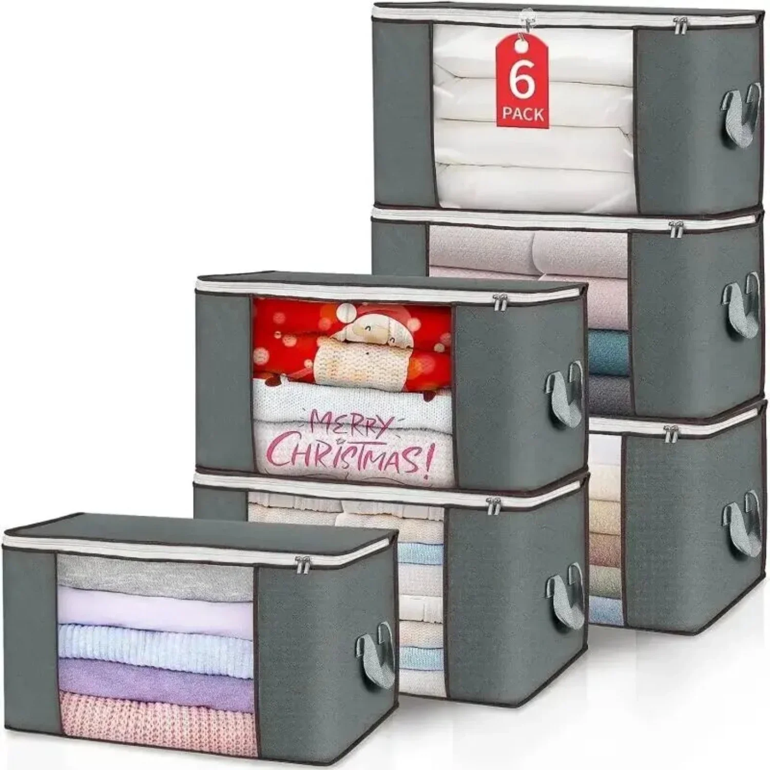 

Organize Your Home with this Stylish and Comfortable Set of 2 Soft Cozy Non-Woven Fabric Blanket Organizer! Keep Your Blankets S