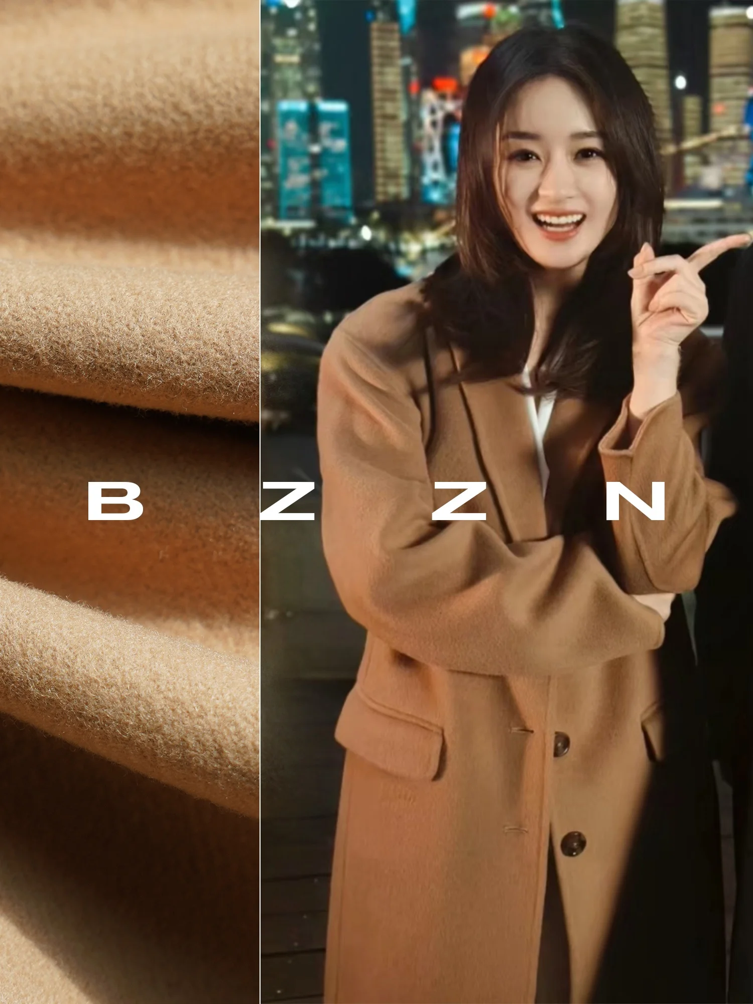 

High-End Woolen Coat Celebri Street Sle owcase Tailored ape Medium-Length Women's Faion mat Winter Outerwear