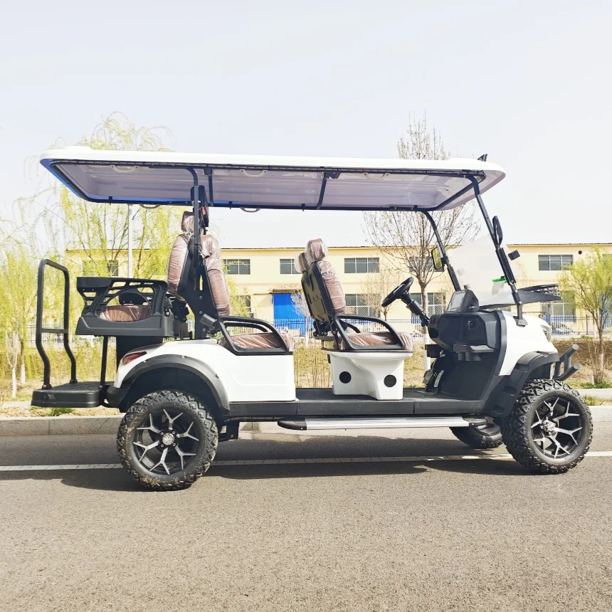 

New 2025 Golf Cart 4KW 5KW 7KW AC Motor Electric Golf Cart With 14-Inch Off-Road Tires Aluminum Alloy Wheels Roof Ambient Light