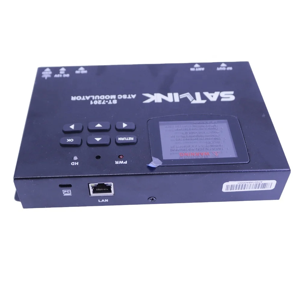 Modulador ST7201 de Satlink ST-7201 ATSC-T/ATSC-C HD con Pantalla LCD de 2.4 Pulgadas y Núcleos, Modulador de Televisión