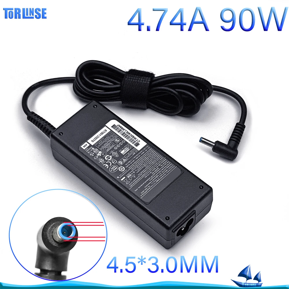 19.5V 4.74A 90W 4.5*3.0mm Laptop Charger Adapter For Envy Sleekbook 15 17 M6 M7 Pavilion 11 14 Elitebook Folio 1040 Stream 13