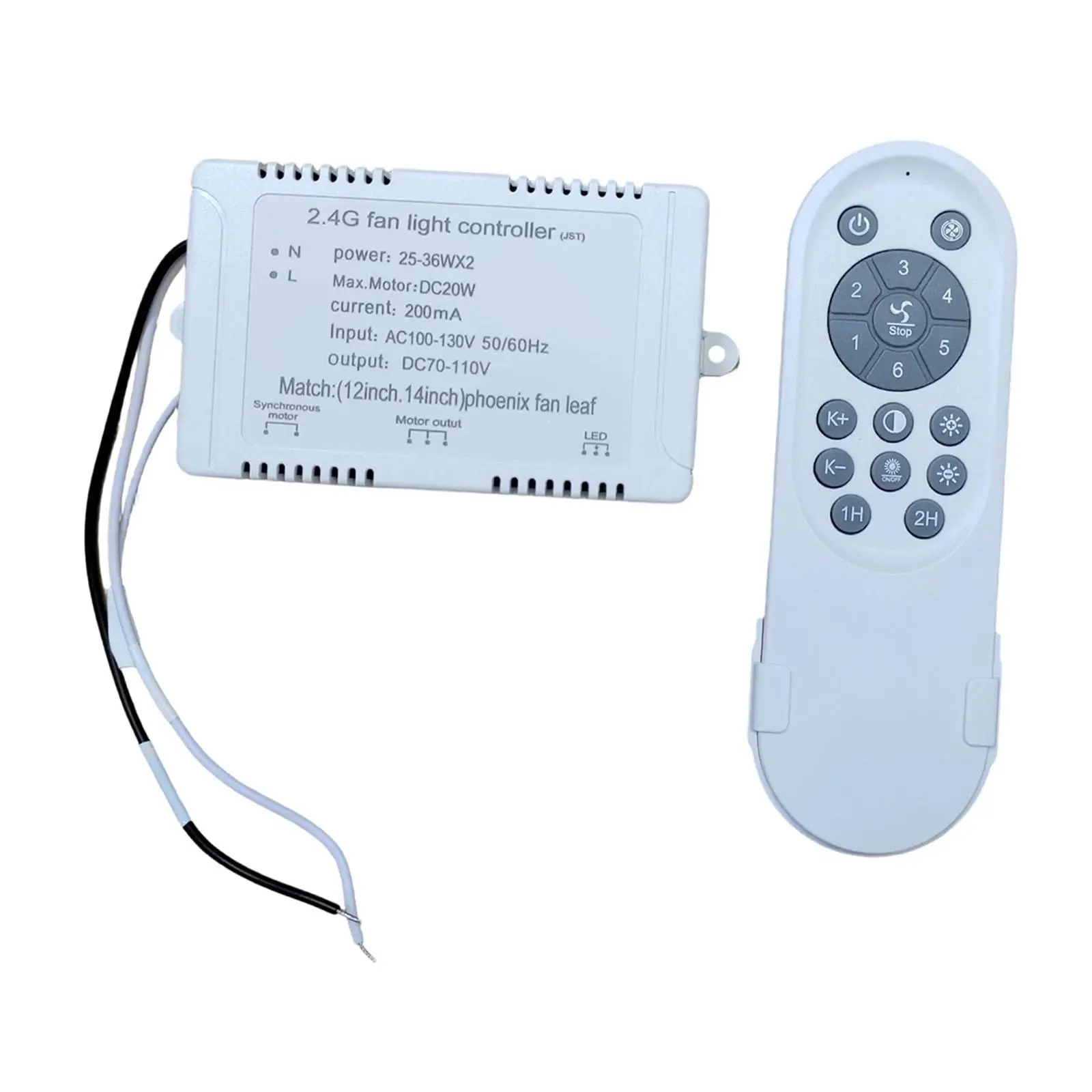 Remote Control Ceiling Fan Switch Set with Light Timing and 6 Speed Universal for Indoor LED Invisible Fan Lamp