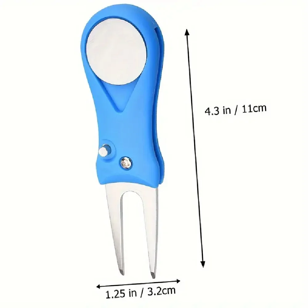 أداة إصلاح ديفت الجولف القابلة للطي مع أداة كرة الجولف، منظف الأخدود، ملحقات الجولف، أدوات تدريب الشوكة الخضراء