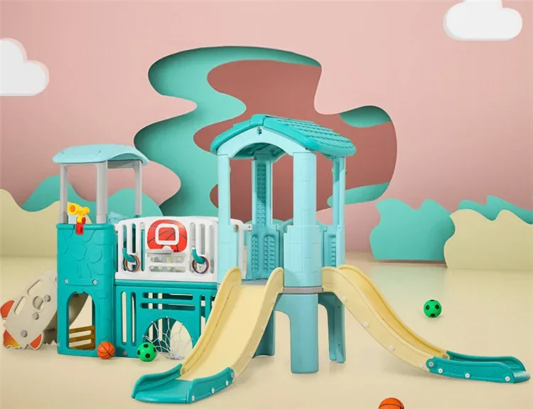 Scivolo combinato per parco giochi per bambini in plastica colorata per interni per bambini