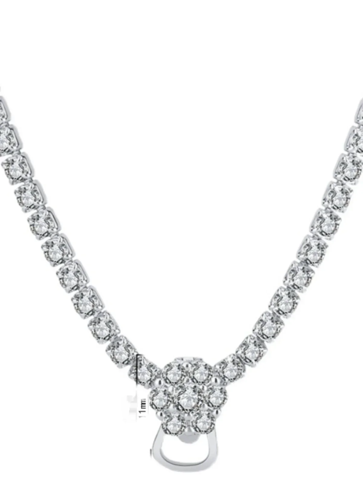 High Top Full Diamond Necklace 925 Silver Sweater Chain Imported High Carbon Diamond Luxury Wedding Jewelry for Women