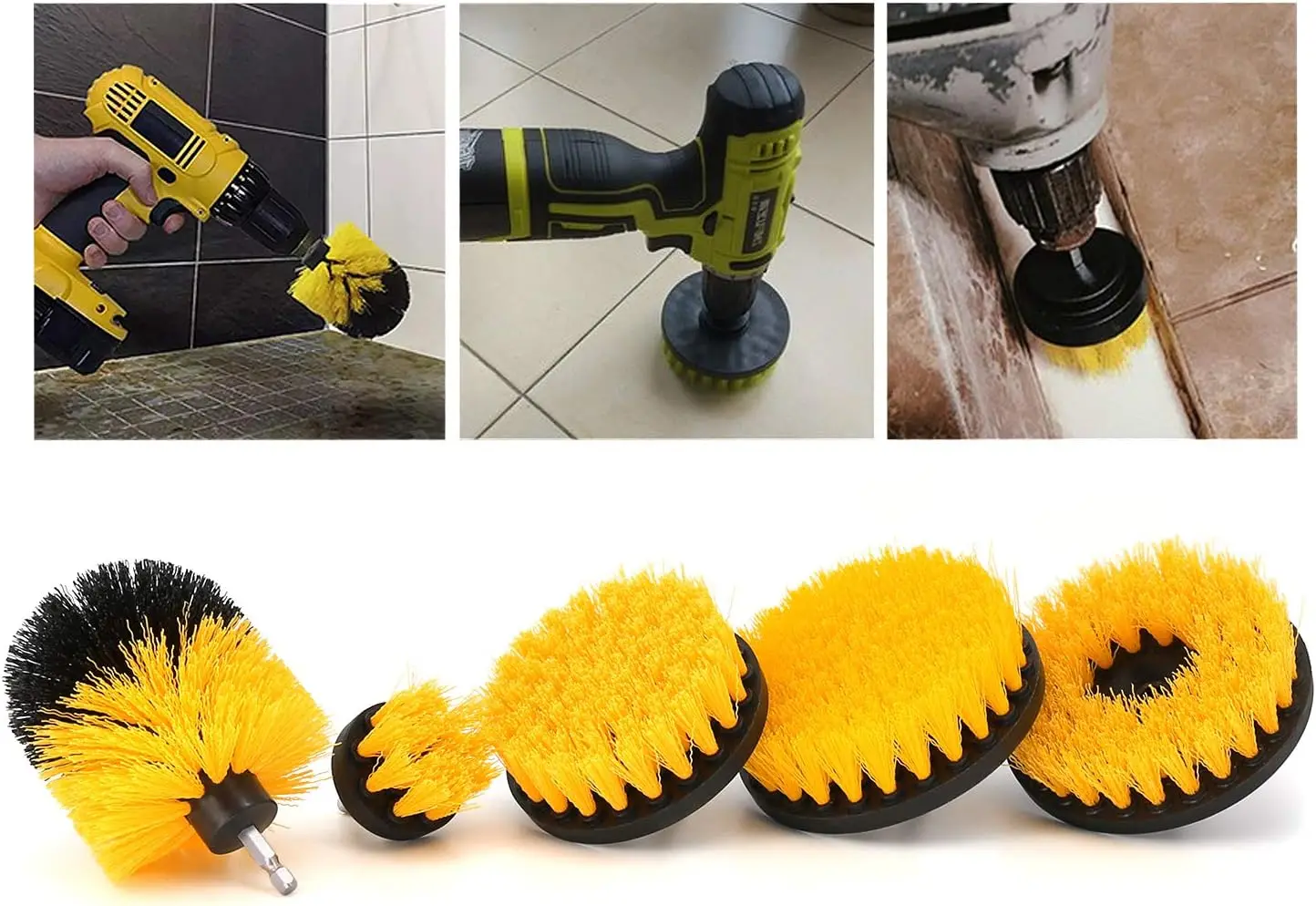 5 Pieces Drill Brush Attachments, Scrubber Brush for Drill, Power Cleaning  for Carpet, Car Detailing, Bathroom Surface, Upholst