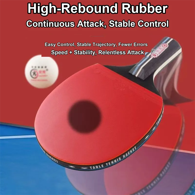 9-Star Carbon Table Tennis Racket Set Professional Competition Grade Adult Racket Genuine Single And Double Paddle Options
