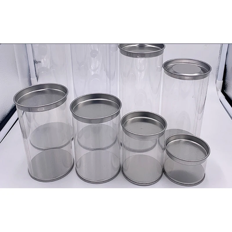 Spot beauty egg cylinder packaging transparent plastic cylinder powder puff storage box cosmetic pet cylinder can be customized