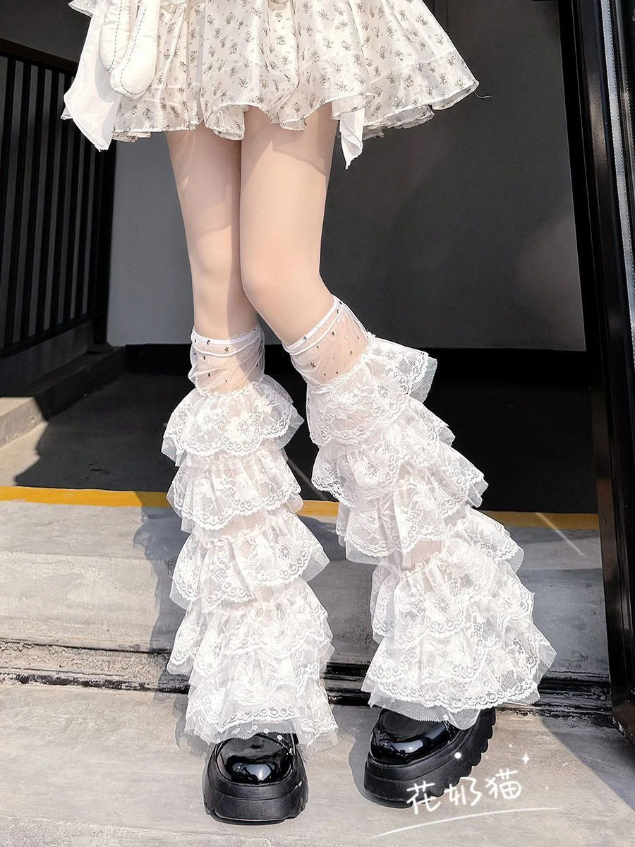 Y2K Lolita Lace Hot Girl Pure Desire Style Leg Warmers Japanese Calf Subculture JK Flared Wide Leg Sun Protection Kawaii Socks