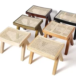 Petit Tabouret en Bois pour Chambre à Coucher, Design Domestique, Bas, Adultes, Pied de Citrouille, Chaussures Proxy, Meubles de Salon