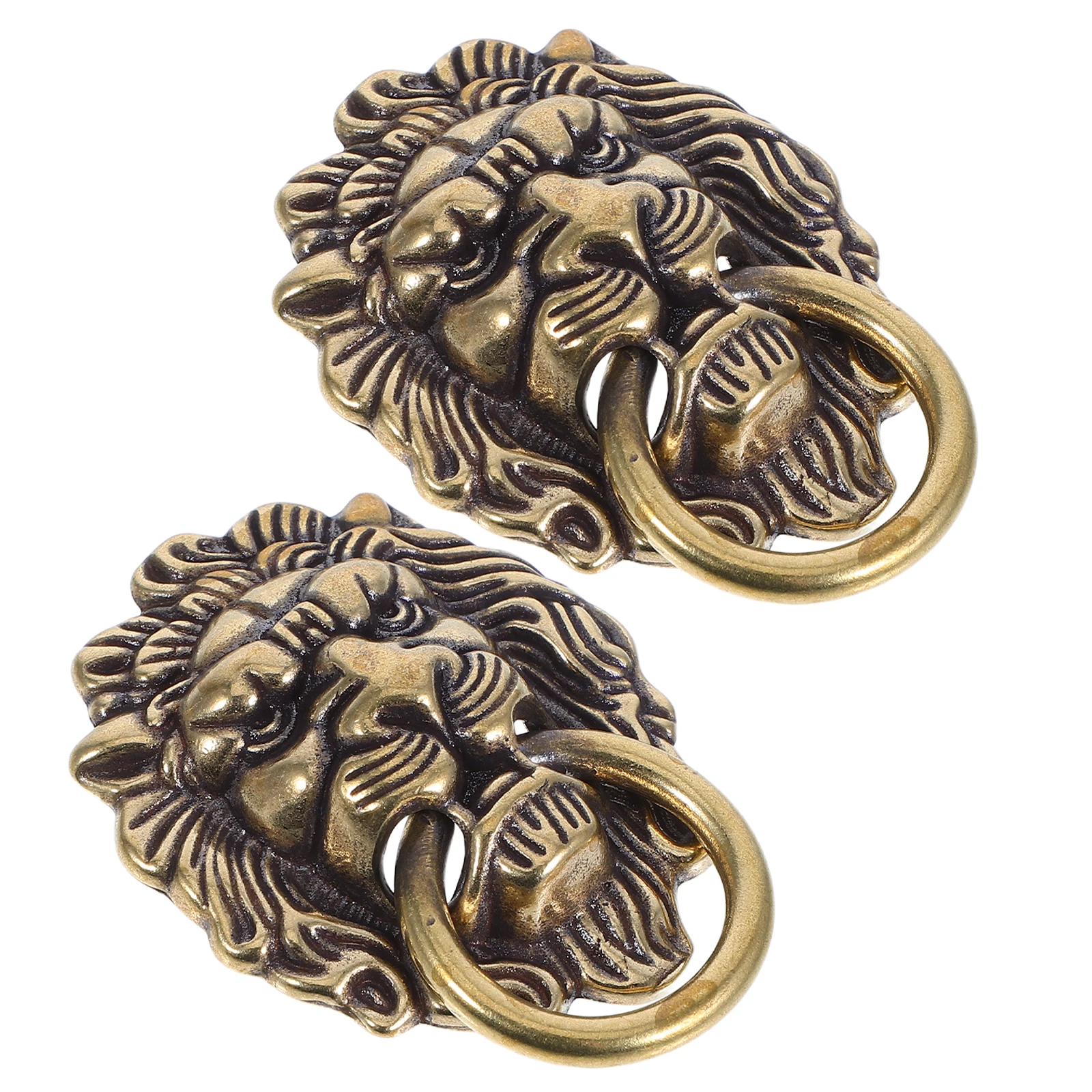 

Chinese Vintage Lion Brass Door Handles Decorative Pulls For Cabinets Kitchen Bathroom Hardware
