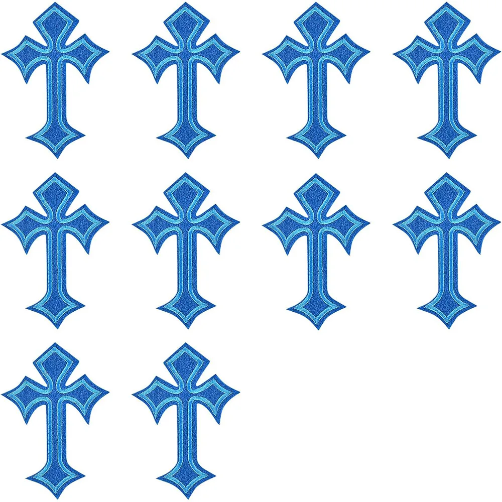 10 Stück Coole Kreuz-Patch-Stickerei-Aufkleber zum Aufbügeln auf Kleidung, Weihnachten, DIY, Jeans, Jacken, Festival-Abzeichen, Taschen, Reparatur, Dekoration – Detail 7
