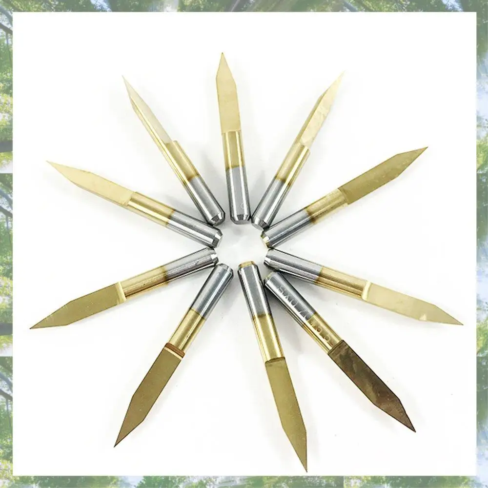 

2025 Trend 10Pcs 30 Degree 0.1Mm Tip Titanium Coated Flat Bottom Carbide PCB Engraving Bits V-Shape CNC Router Cutter Cutting To