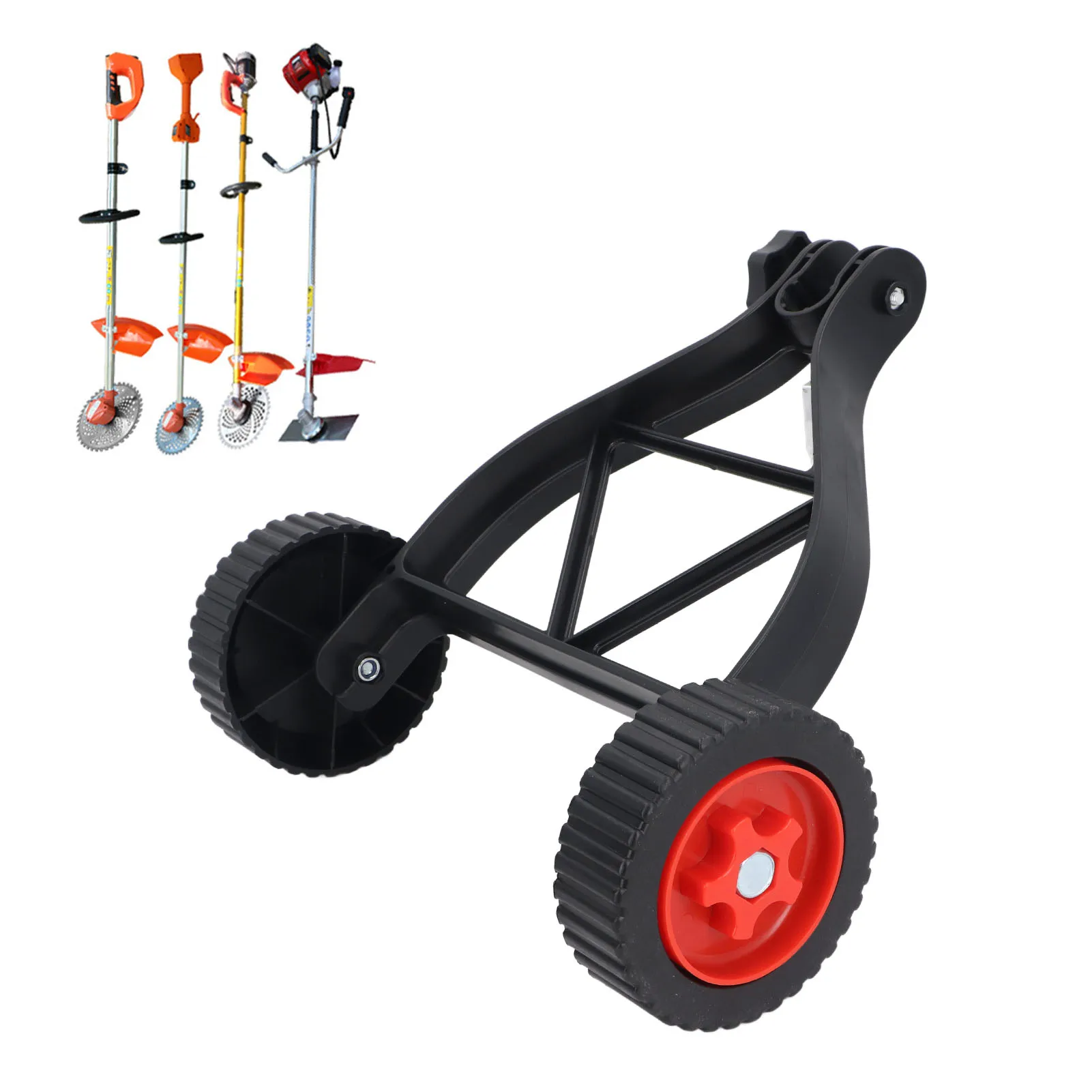 Lawn Mower Support Wheel for Gardening Trimmer Auxiliary Wheel Height Adjustable Portable Universal String Trimmer Support Wheel