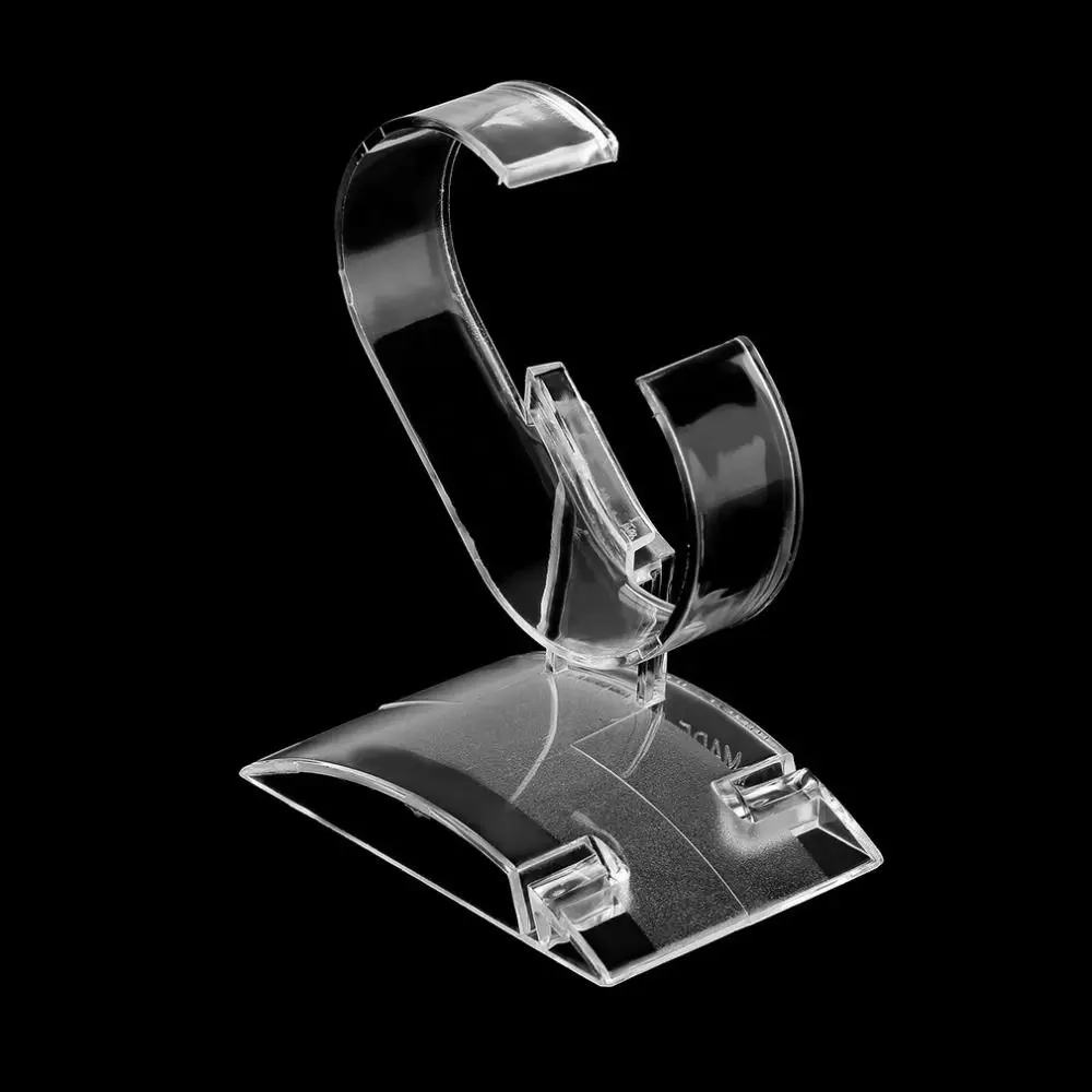 Practical Clear Watch Rack Plastic C-type Watch Display Stand Bangle Cuff Bracelet Organizer