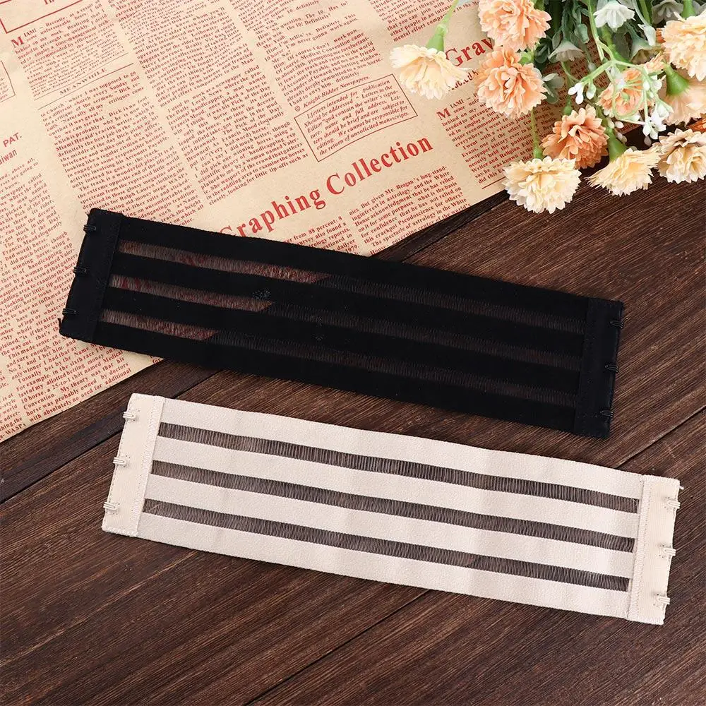 Non Slip Women Elastic Band Solid Color 4 Rows Transparent Bra Strap Bra Accessories Extender Shoulder Strap Entension Buckle