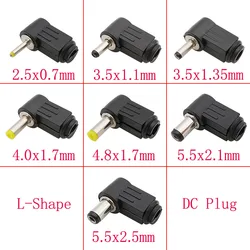 5Pcs DC Power Male Plug Connector 2.5x0.7/3.5x1.1/3.5x1.35/4.0x1.7/4.8x1.7/5.5x2.1/5.5x2.5mm Right Angle L Shpae DC Power Plugs
