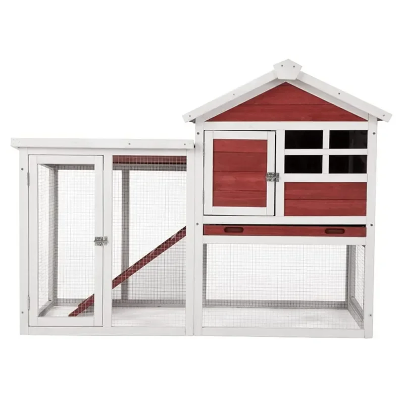 Waterproof Double Layer Outdoor Rabbit Hutch Wooden Pet House for Chicken Cat Pigeon Garden Backyard Animal Shelter