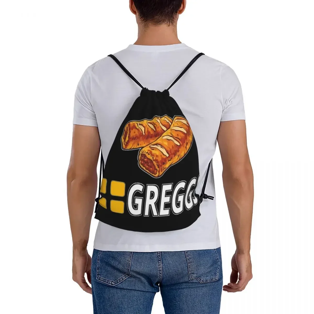 トレンドグレッグスロゴバックパックカジュアルポータ​​ブル巾着バッグ巾着バンドルポケットシューズバッグブックバッグ旅行学校