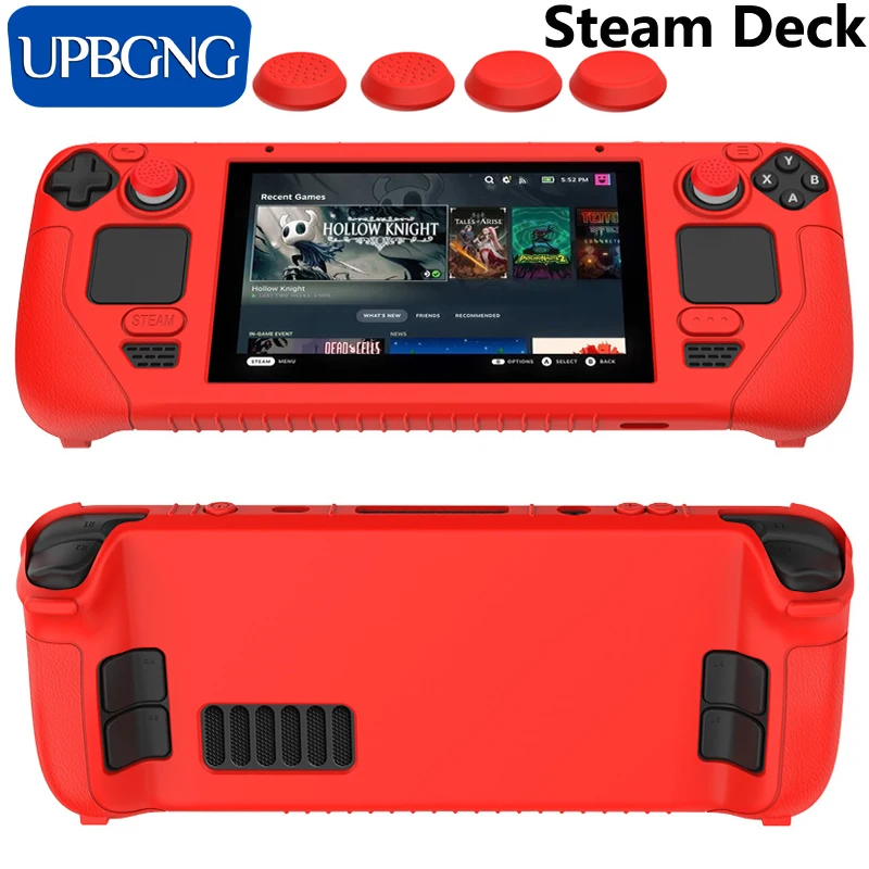 Soft Silicone Protective Cover for Steam Deck Game Console Case with Rocker Cap Anti-Scratch Protector Shell Game Accessories