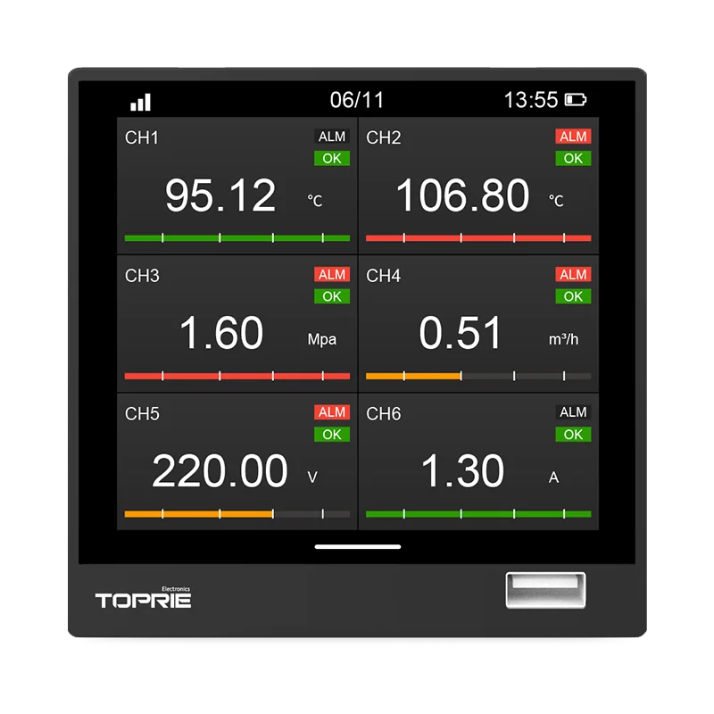 High quality Ethernet 16 channel paperless recorder universal signal input 4G data logger WIFI paperless chart logger wholesale