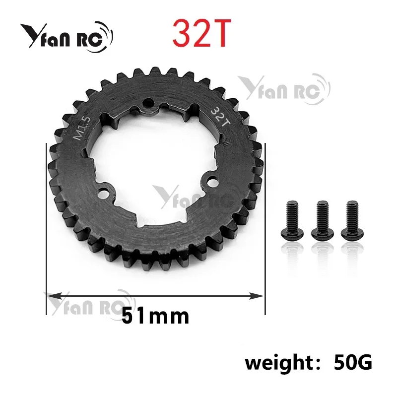 

Steel M1.5 32T 35T Spur Gear Main Gear 6447X 6448X 6449X for 1/5 X-Maxx 1/6 XRT RC Car Upgrade Parts