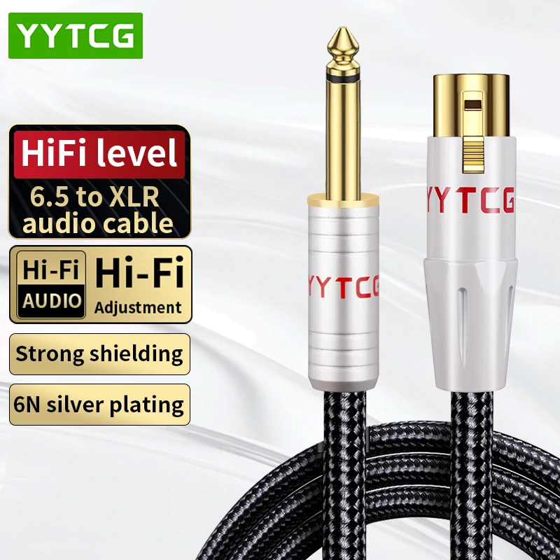 AUX Microphone Cable 6.5mm to XLR Female Audio Cable For Microphone Mixer Sound Card Speaker Mic Mixer 6.5 Jack to Male XLR Cord