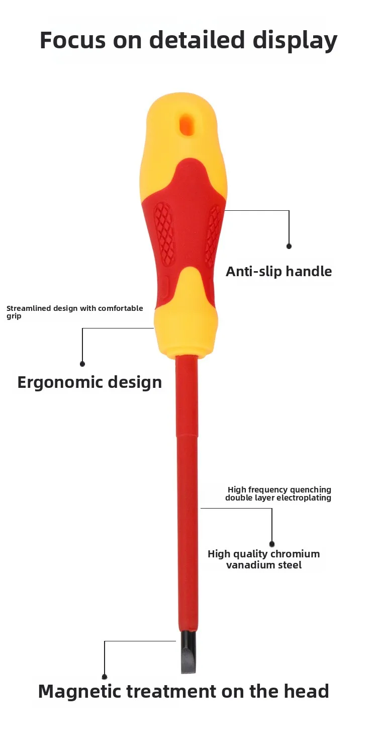 

10-piece Set Zipper Bag Electrician Multi-function Telescopic Screwdriver Set VDE Insulated Screw Batch Set