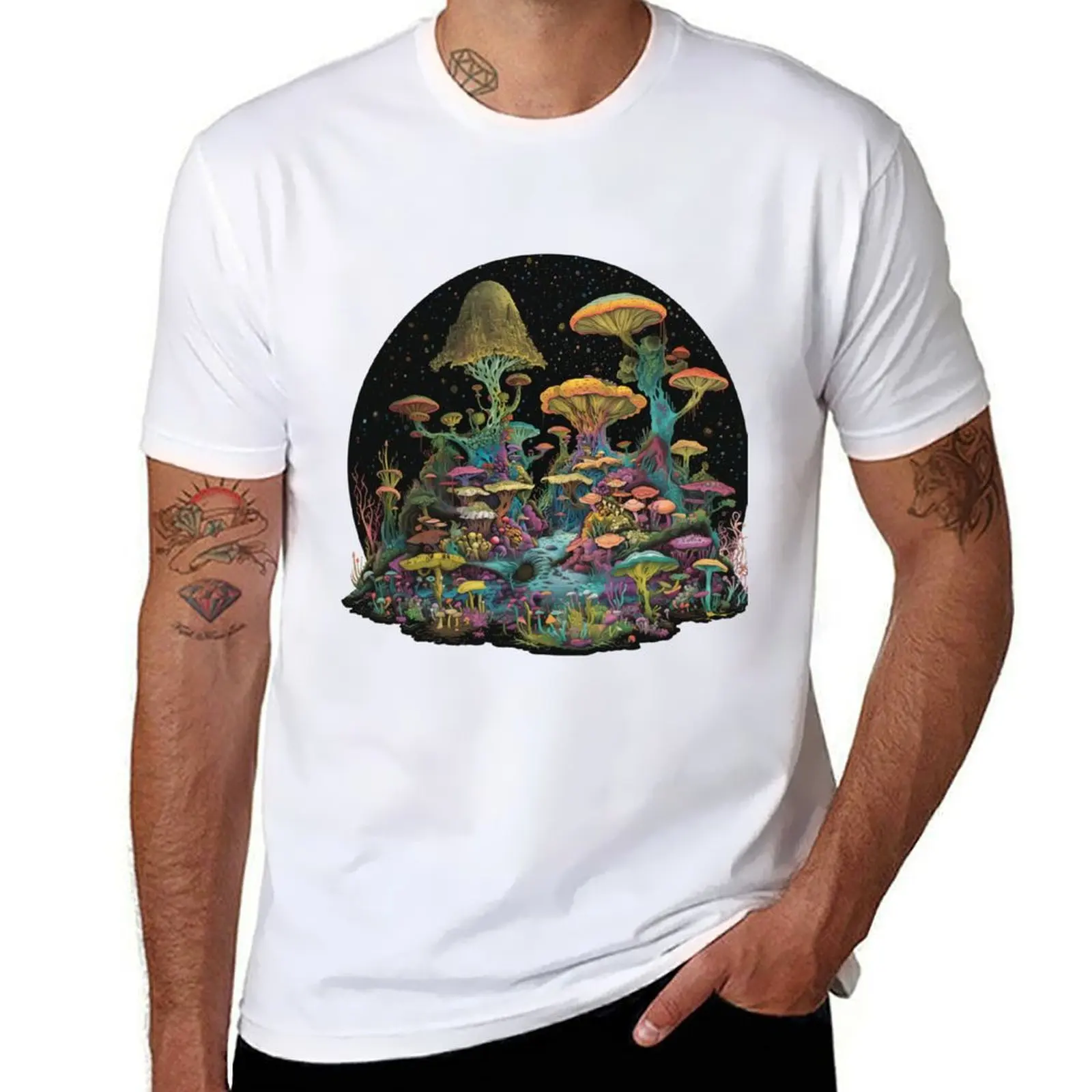 

for Enchanted fit t shirt designer anime for t shirts Mycological Universe man t T-Shirt shirts slim man man