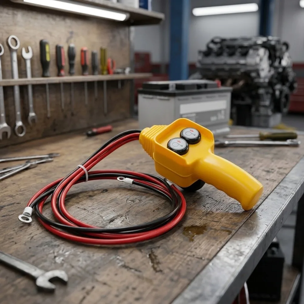 12V Hoist Push Button Control Assembly Featuring Waterproof Wear Resistant ABS Housing and High Conductivity Copper Cables
