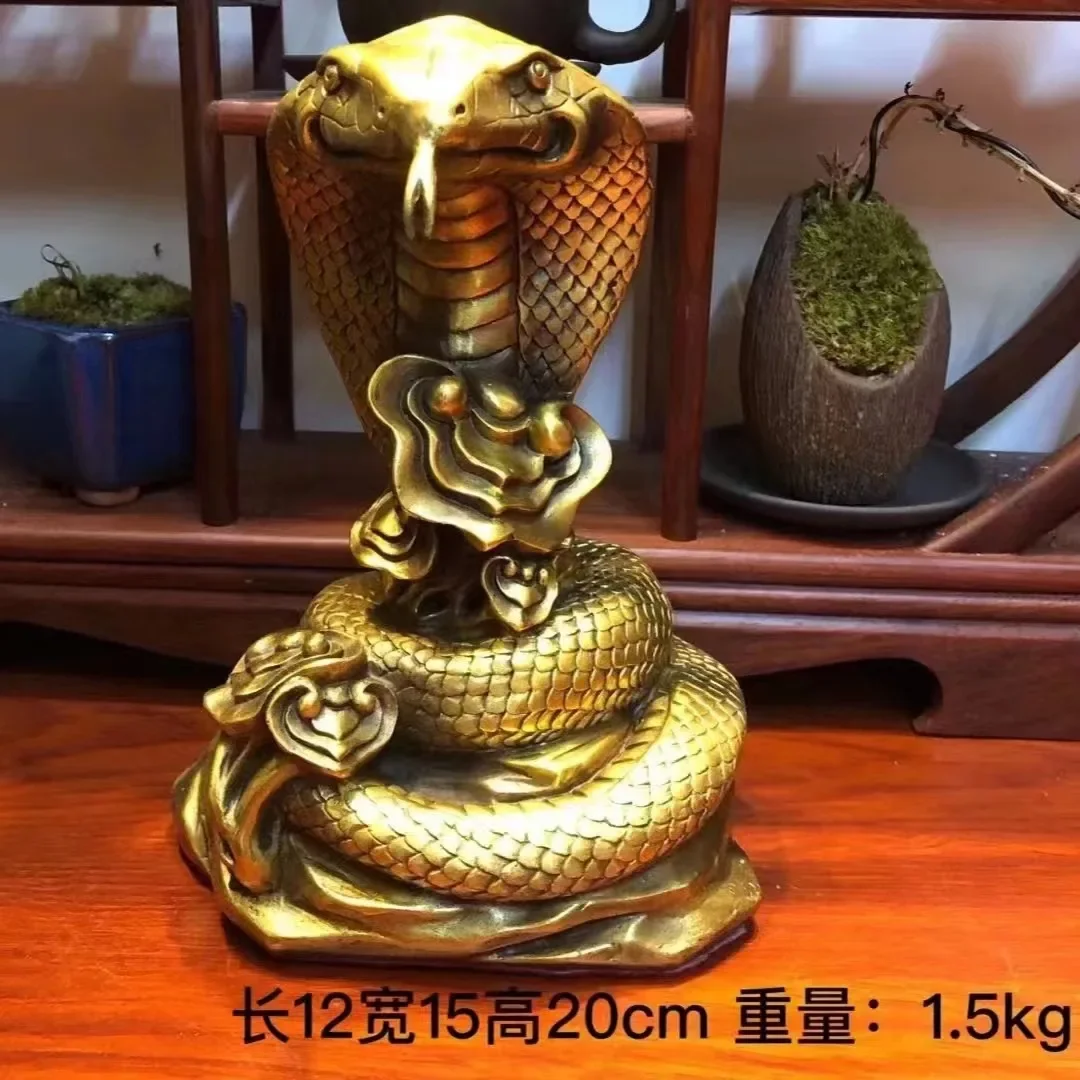 

Cobra bronze statue jewelry twelve zodiac snake mascot crafts household items living room feng shui decoration crafts