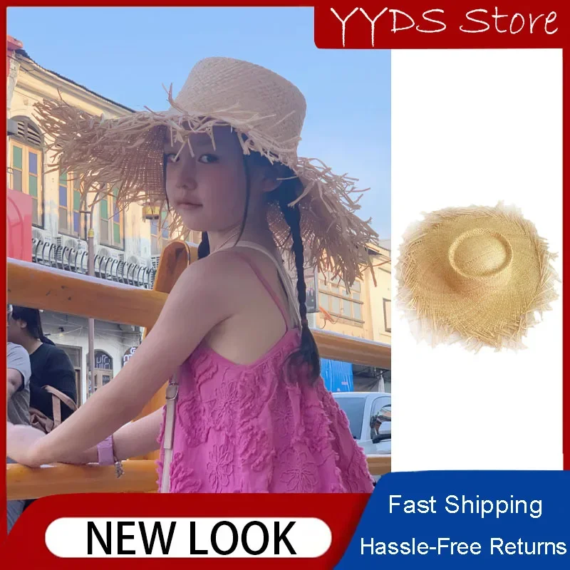 

Go on Holiday Together ~ Parent-Children Spring Summer Korean Ins Daily Versatile Large Brim Sunshade Sunscreen Beach Straw Hat