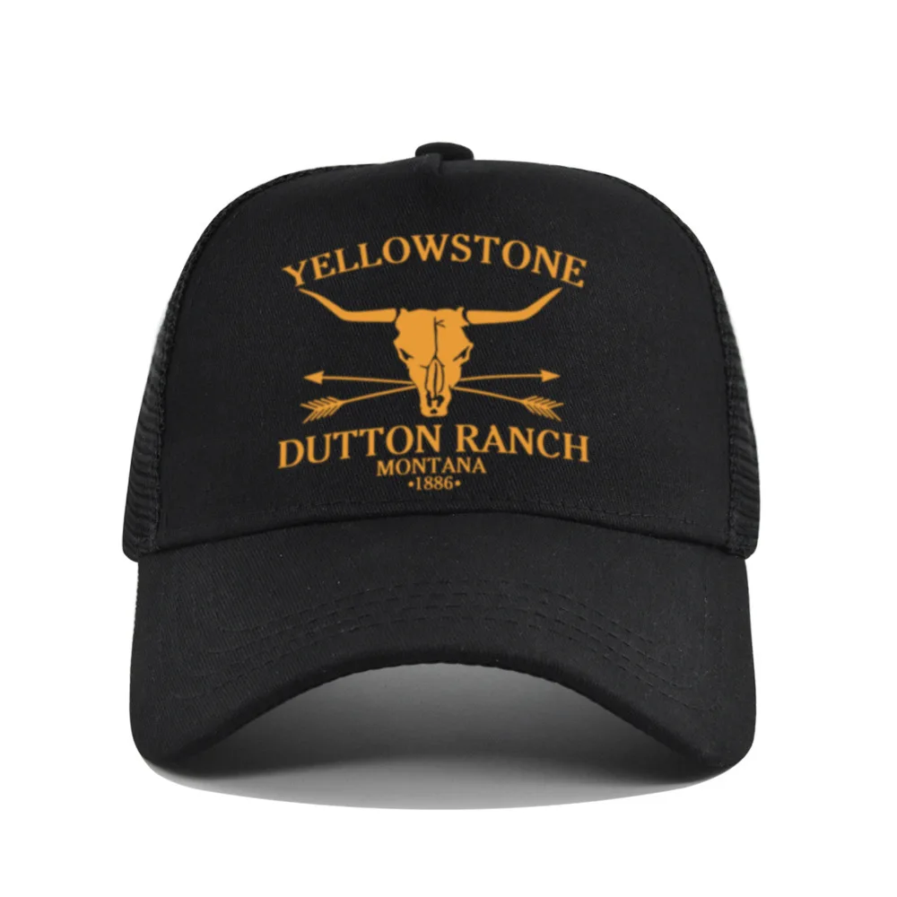 

Cross Border Baseball Cap Silk Screened Yellowstone Mesh Printed Trucker Cap Men s And Women s Washed Breathable Sun Hat