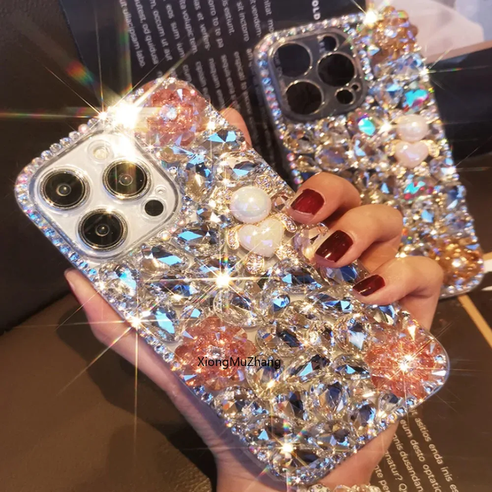 Glitter Water Rhinestone Custom Case for Huawei Nova 12Ultra 12SE 11Pro 10Pro 10SE 9Z 9SE 9Pro 7Pro 7i 8Pro 8SE 8i Chain Cover