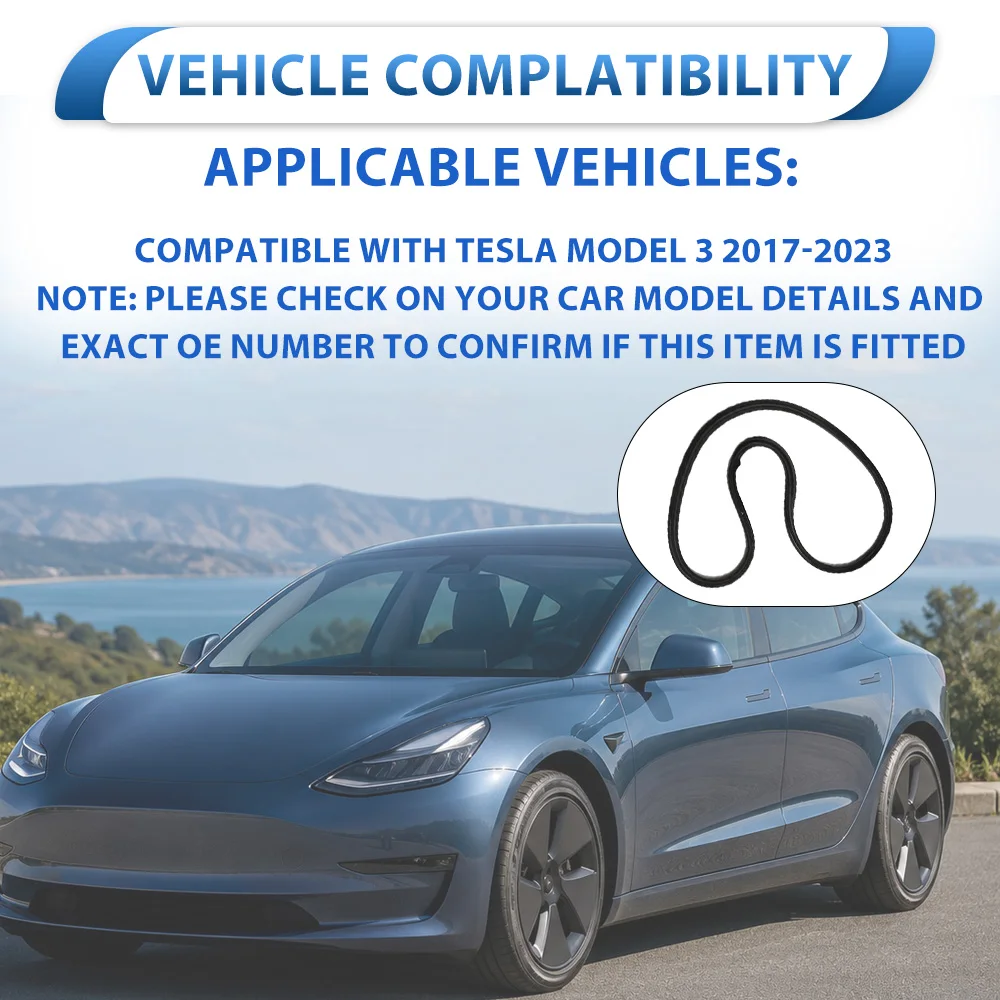 For Tesla Model 3 2017-2023 Car Rear Trunk Lid Seal Sealing Strip  Rubber  1091069-00-E, 1090502-00-G ,1091069-00-D