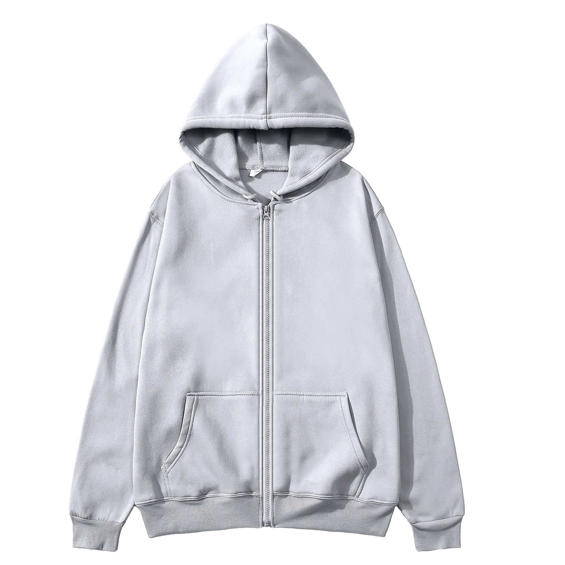 2025 Neue Mode Reißverschluss-Hoodies Damen/Herren Modischer Langarm-Kapuzenpullover Lässige Herbst-Winter-Sportbekleidung Einfarbige Kleidung – Detail 8