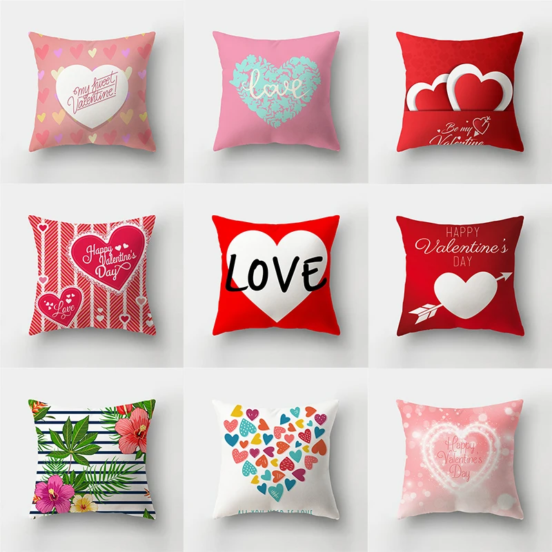 Modern Love Print Nordic Valentine's Day Sofa Cushion Cover Pillowcase Wedding Decoration