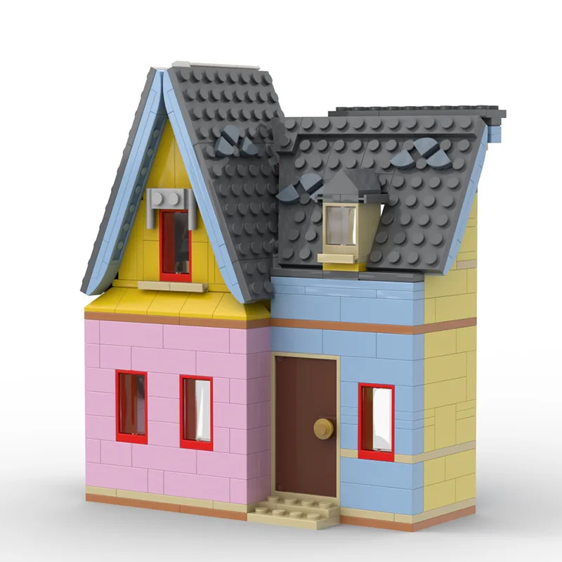 MOC Colorful Balloon House Building Blocks Cartoon Style Cottage Model DIY Assembly Bricks Toy with Display Gift for Kids Adults