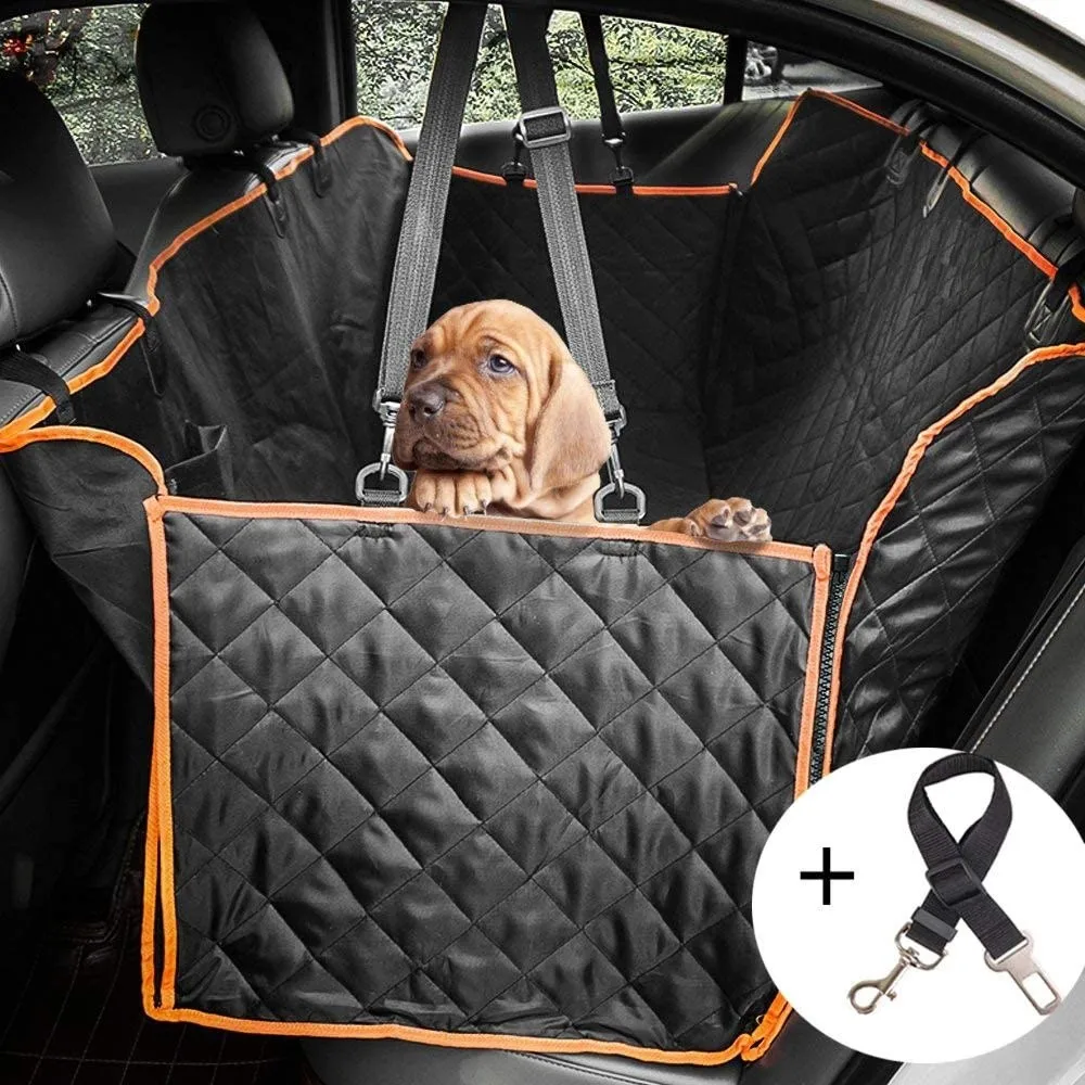 

Waterproof Pet Dog Car Seat Cover with Visual Mesh Window Safety Backseat Transportation Protectors Mat Non-slip Side Zipper