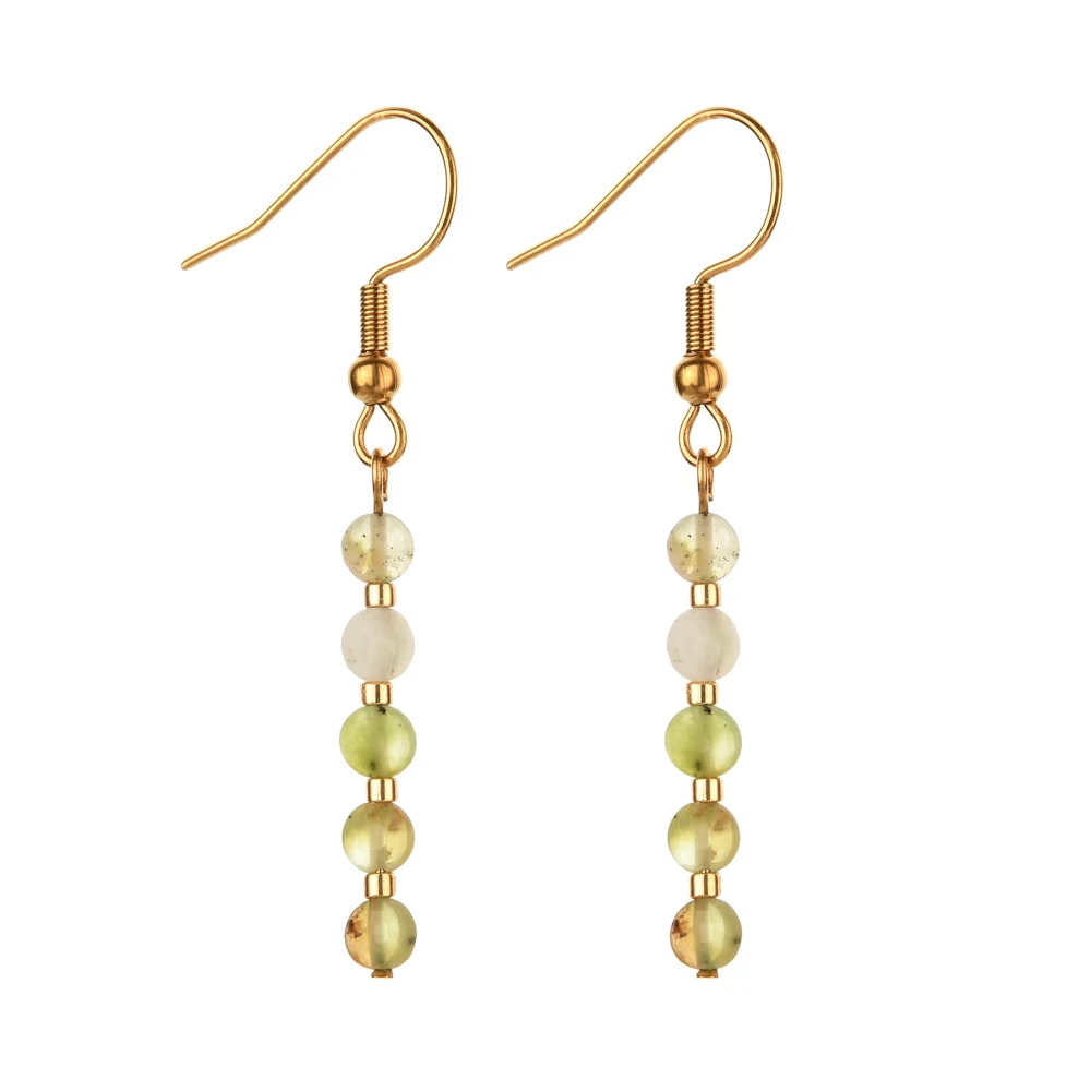 ZMZY Cute Minimalism Design Natural Stone Earrings for Women Vintage Colorful Hanging Dangle Boho Statement Gift