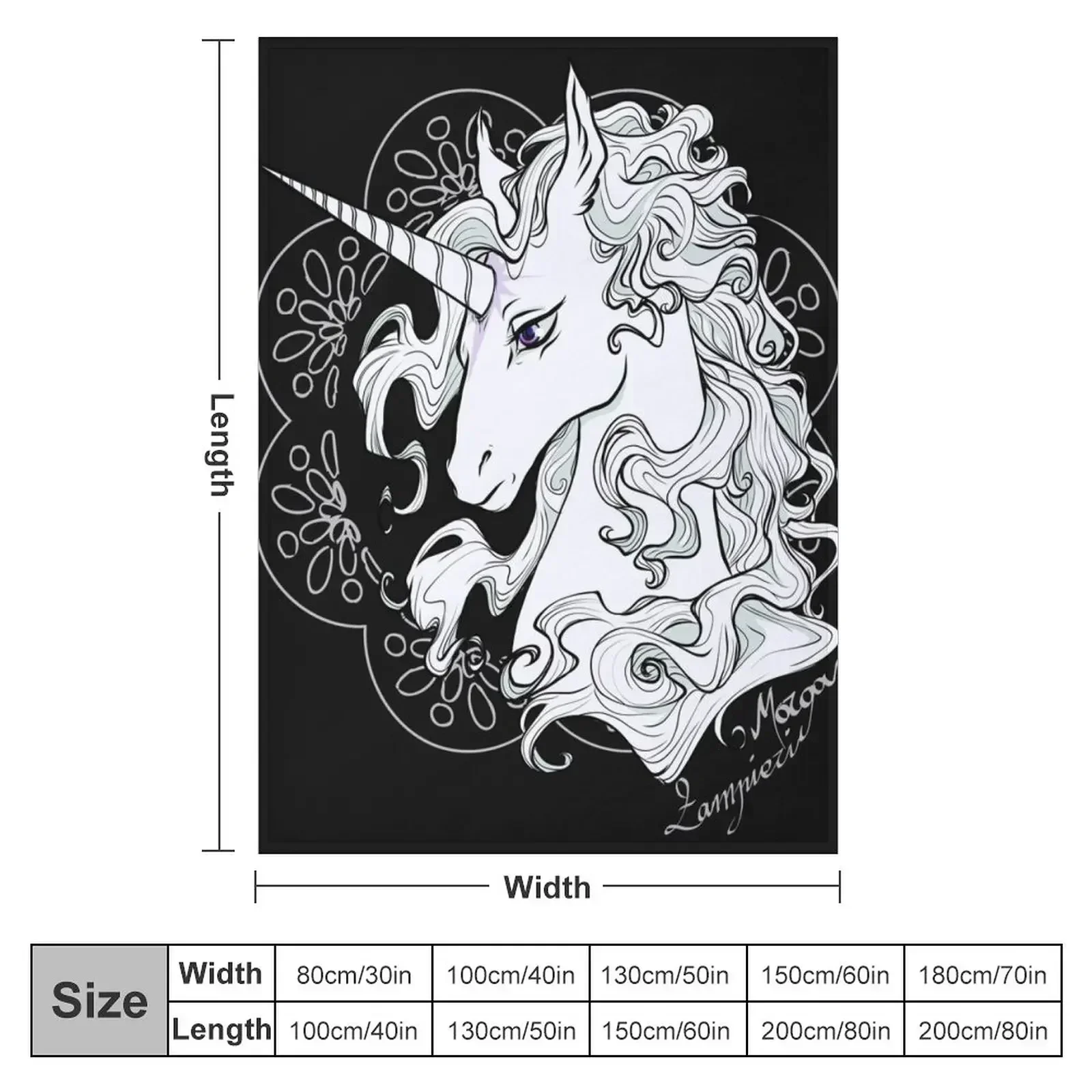 The last unicorn (black) Throw Blanket Hair Decorative Beds Blankets