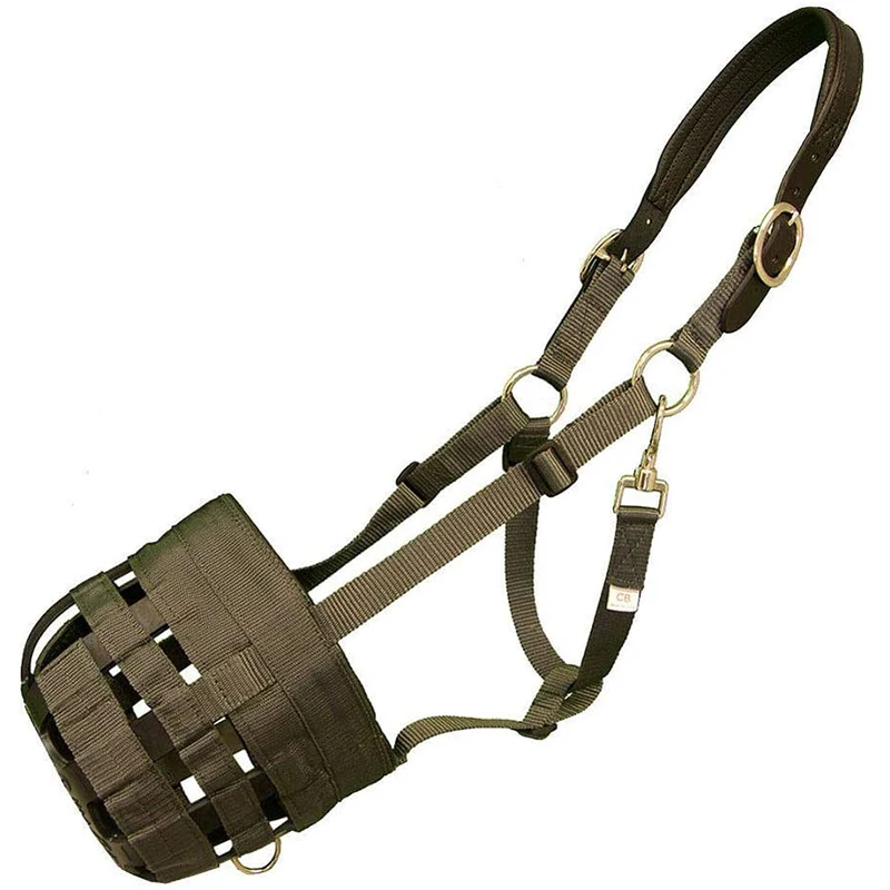 Custom High Quality Horse Feeding Brake Plastic Horse Grazing Muzzle Equestrian Equipment Horse Muzzle with Halter