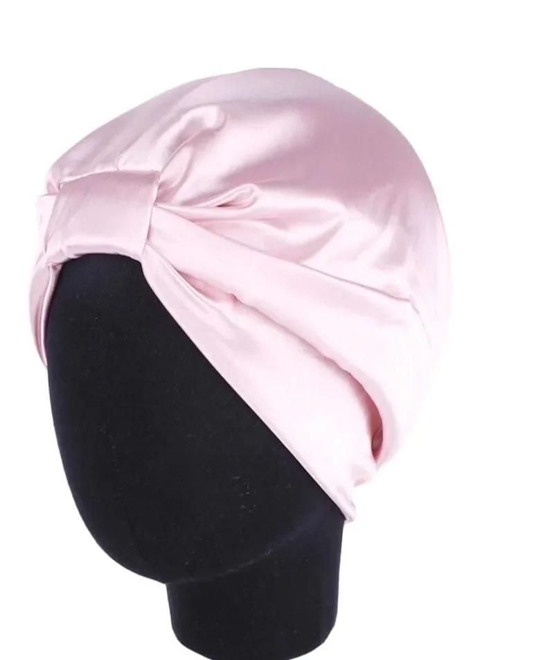 100% Natural Mulberry Silk Night Cap Sleeping Pure Hair Wrap Beanie For Women Girl